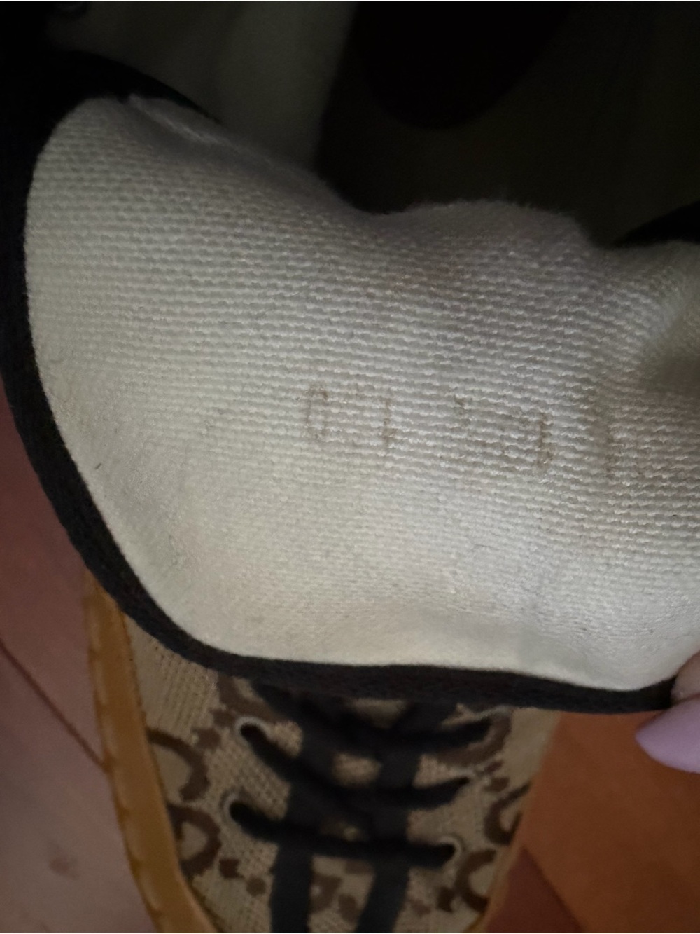 Gucci Beige/Brown GG-Pattern Rubber Sole High-Top Sneakers - Picture 4 of 4